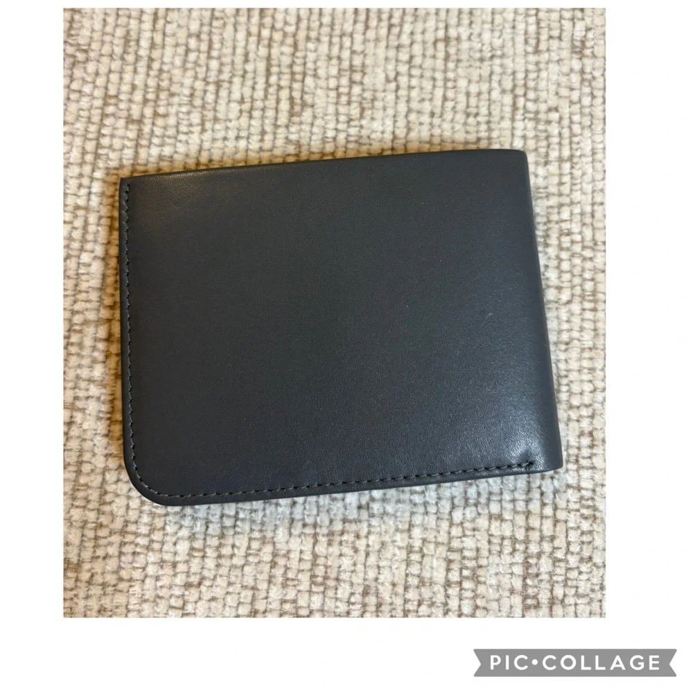 GSOIAX Men’s Black Leather Slim RFID Blocking Bifold Wallet NWOBox